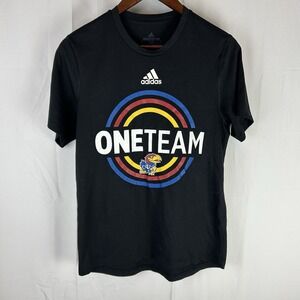 Kansas Jayhawks Shirt Adidas OneTeam BetterTogether Black Short Sleeve Men Small